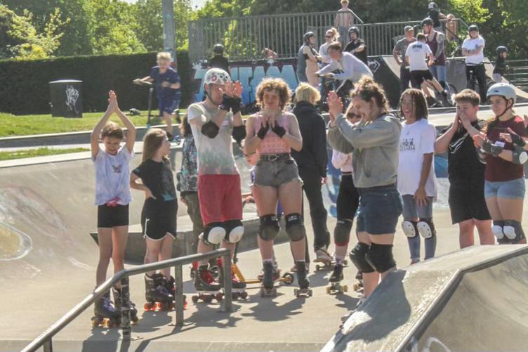 Roller skating at The Warehouse Skatepark